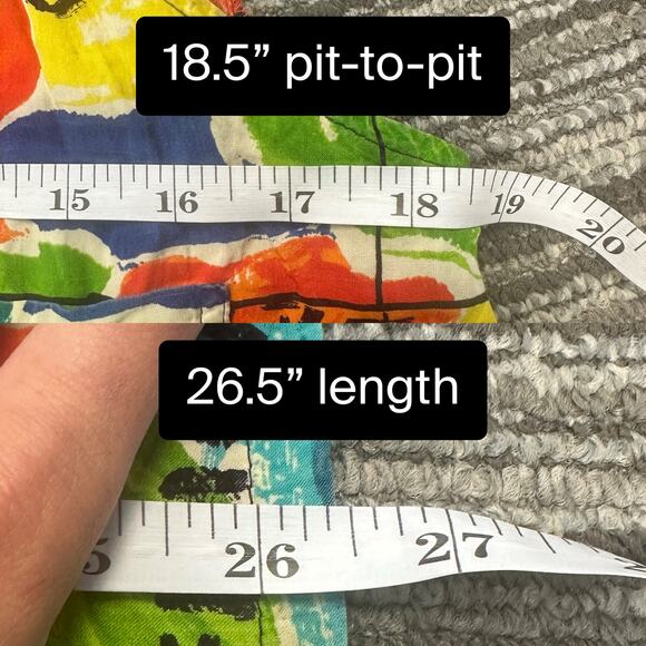 Jams World Vintage Multicolor Africa Map Print Sleeveless Hawaiian Shirt Beach - Picture 15 of 15